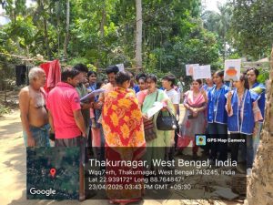 NSS trained volunteers’ demonstration on ‘food safety’ and ‘water sampling’ collected from the adopted village (Date : 23.04.2025)
