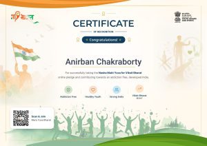 Certificate for Nasha Mukt Yuva for Biksit Bharat
